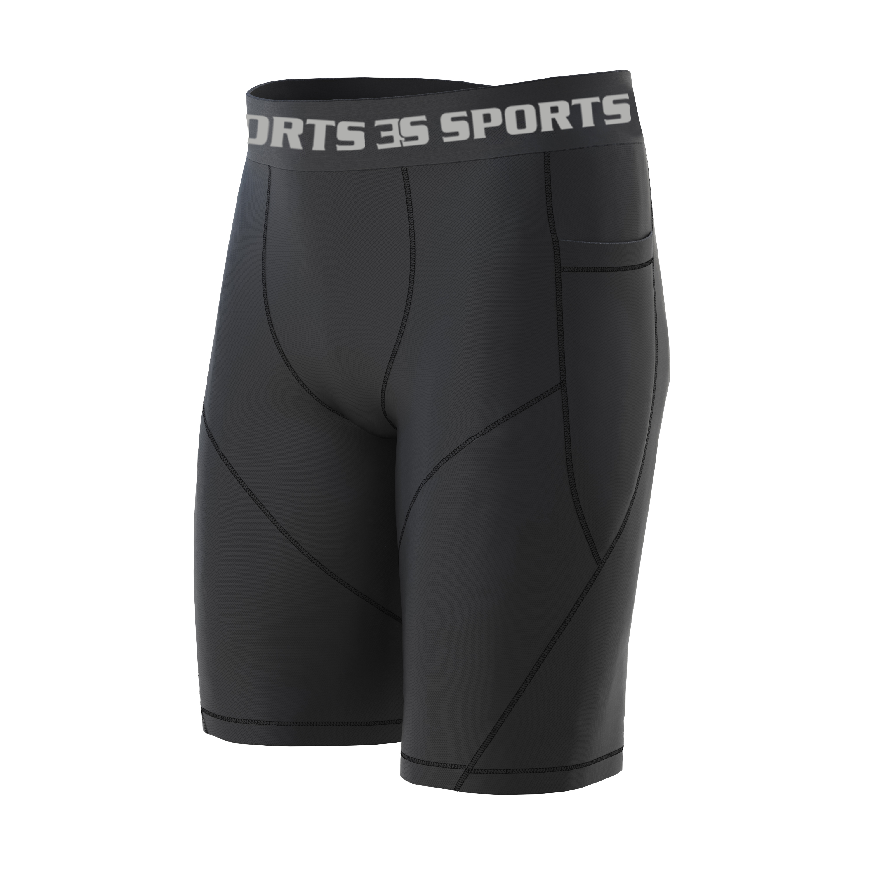 Gym Fitness Compression Wear #Compression Short_Black_04